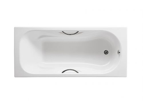 Roca MALIBU Чугунная ванна 170х70, противоскользящее покрытие, с отверстиями для ручек в Абинске