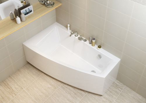 Cersanit VIRGO MAX Асимметричная акриловая ванна 160x90, правосторонняя, без ножек, белая в Абинске