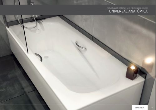 BLB UNIVERSAL ANATOMICA HG Стальная ванна 170*75, с отверстиями для ручек, белая в Абинске