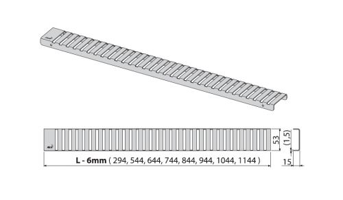 LINE-300L Решетка для водоотводящего желоба (Нержавеющая сталь глянцевая) Alca Plast в Абинске