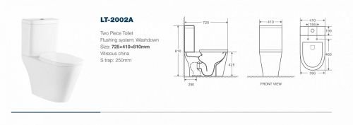 AZ-2002 Azario Parma напольный унитаз в комплекте с бачком и сидением микролифт и арматурой. Размер 705*400*810 мм. (2 МЕСТА) X в Абинске