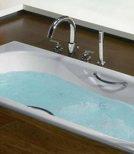 Roca MALIBU Чугунная ванна 170х70, противоскользящее покрытие, с отверстиями для ручек в Абинске